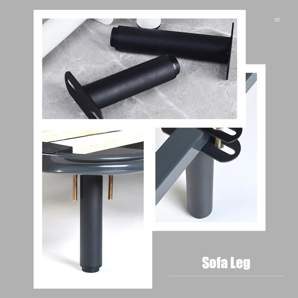 

2pcs Durable Bed Leg Furniture Support Feet Sofa Leg Bed Leg for Home (Black)