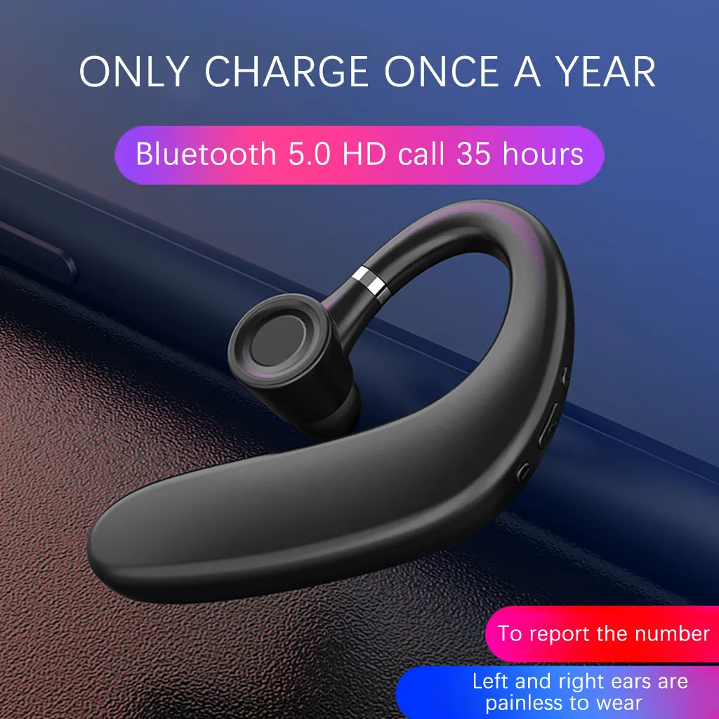 Беспроводные наушники V9 Bluetooth Handsfree для бизнеса, с регулировкой громкости, водонепроницаемые для спорта, совместимые с Samsung iPhone.