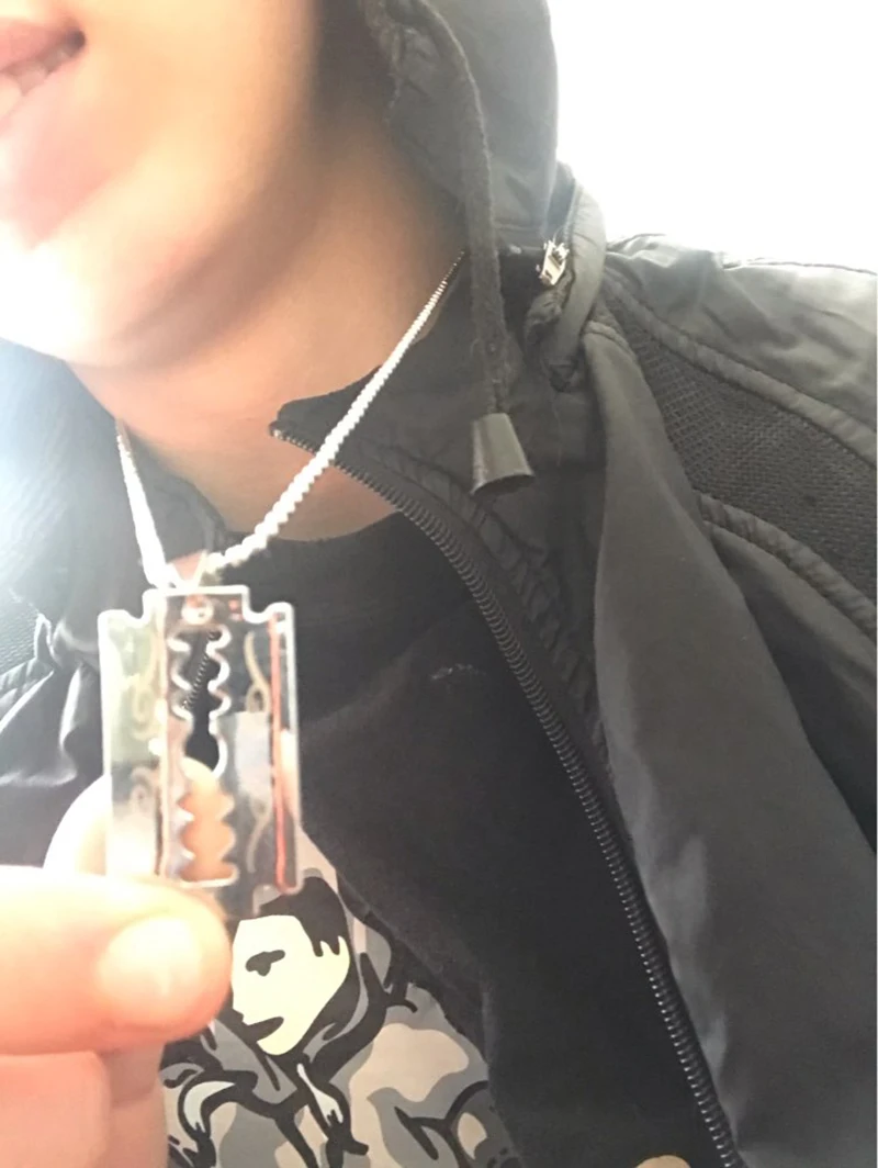 Горячая Распродажа модные белые K крутые лезвия для бритвы подвески и ожерелья