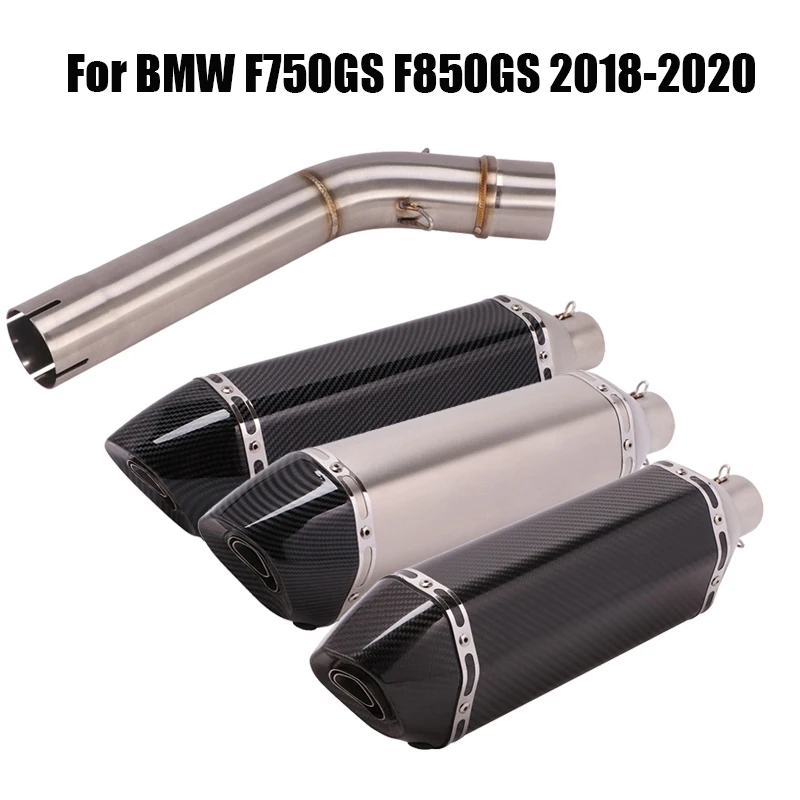 

For BMW F750GS F850GS 2018-2020 Exhaust Mid Link Pipe Escape Connect Tube Slip On Catalyst 470mm Exhaust Muffler Tips Motorcycle