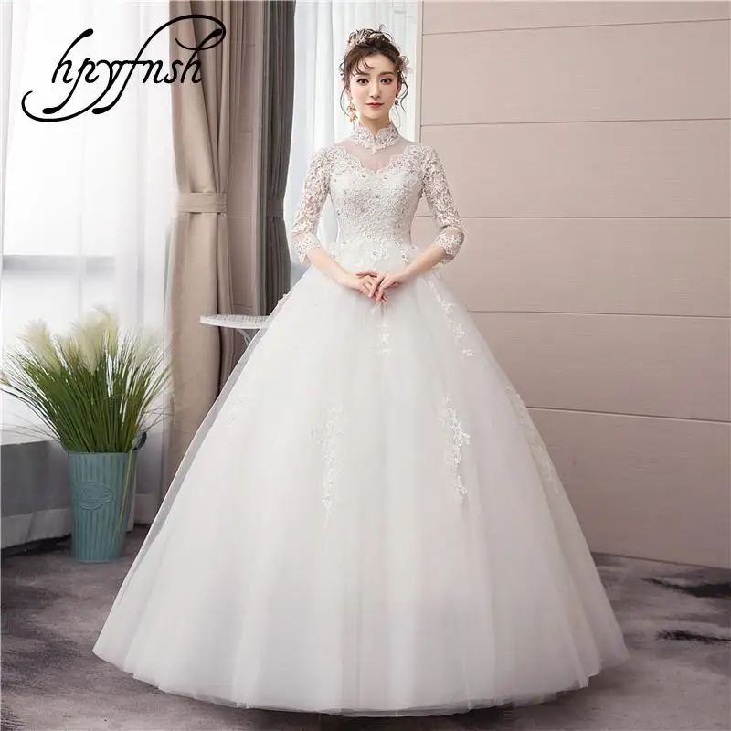 Свадебное платье с открытой спиной винтажное кружевное принцессы жемчугом