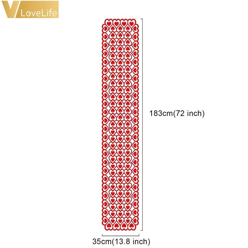 

Red Pink Love Table Runner 13" x72" For Wedding Party Decoration Home Table Supply Event Banquet Table Cover Decor Tablecloth