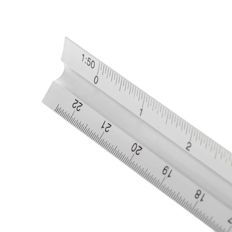 

30cm Aluminium Metal Triangle Scale Architect Engineer Technical Ruler 12