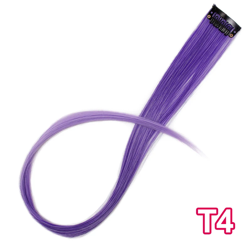 T4 AISI HAIR Synthetic Long Single Clip In One Piece Hair Extensions Straight Hair Hairpiece For Women - Цвет: T4