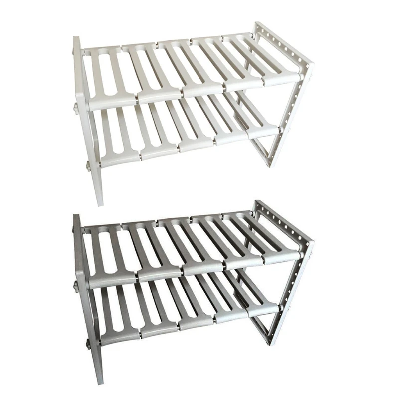 

Adjustable 2 Tier Under Sink Shelf Kitchen Storage Organize Rack Holder Expandable Simple Trending Storage Organizer for Home