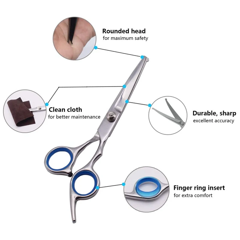 Набор для груминга собак и кошек безопасный триммер с круглыми насадками прямые