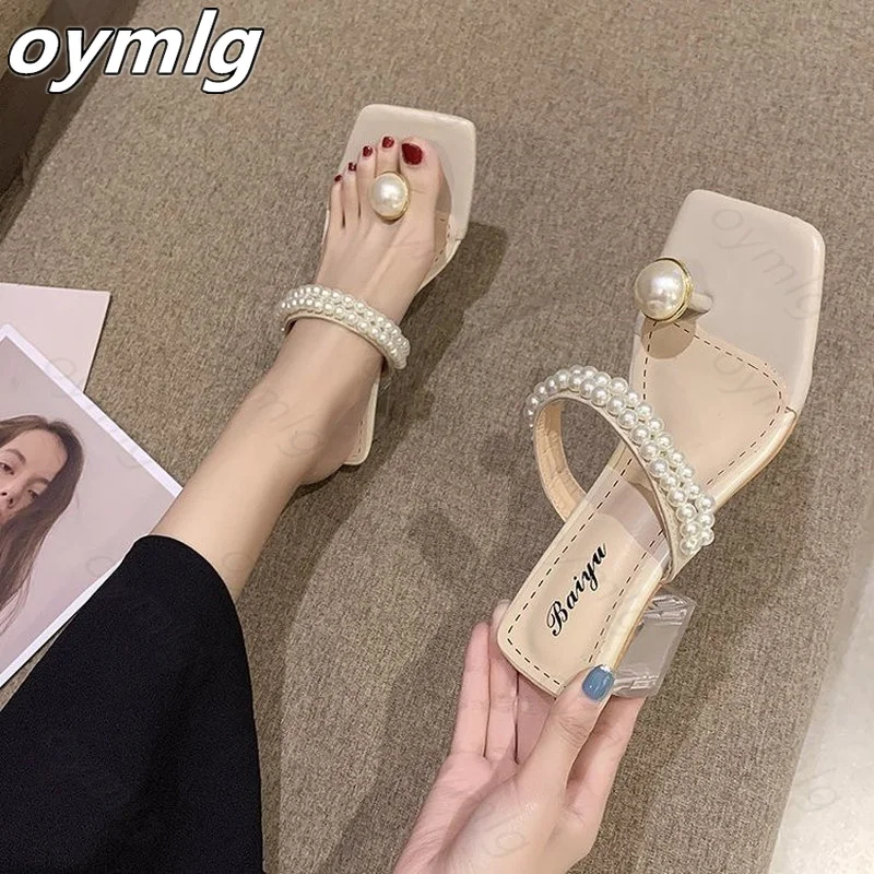 

Fashion String Bead Design Summer Slippers Flip Flops For Women Clip Toe 2021 Zapatillas De Casa Ladies Sandals Mule Feminino