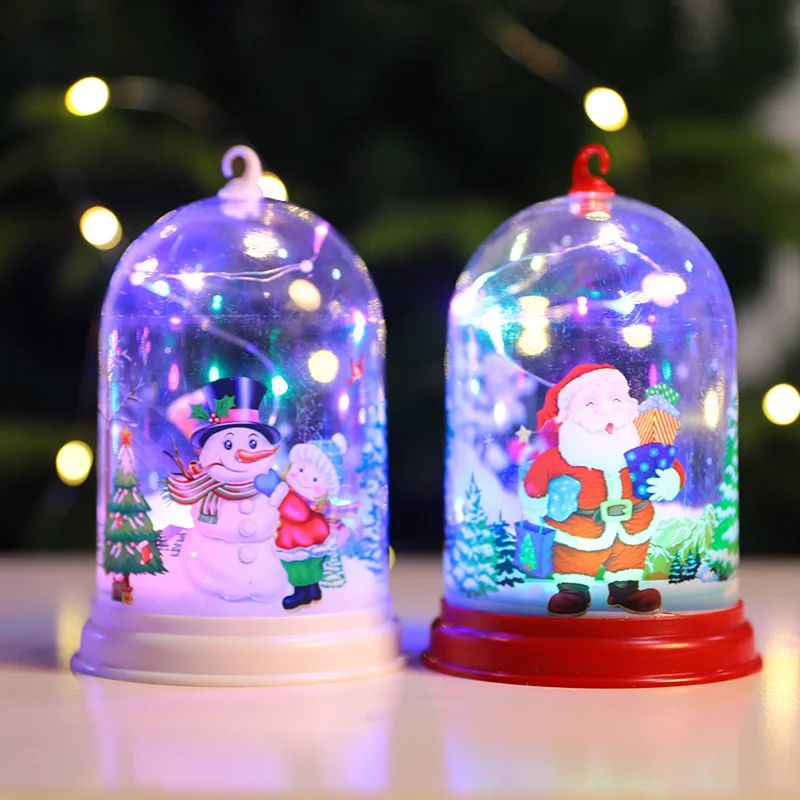 

Chuangge Gift Lampshade Glass Cover Santa Claus Snowman Christmas Tree Tabletop Decoration Lighting Christmas Tree Photophore