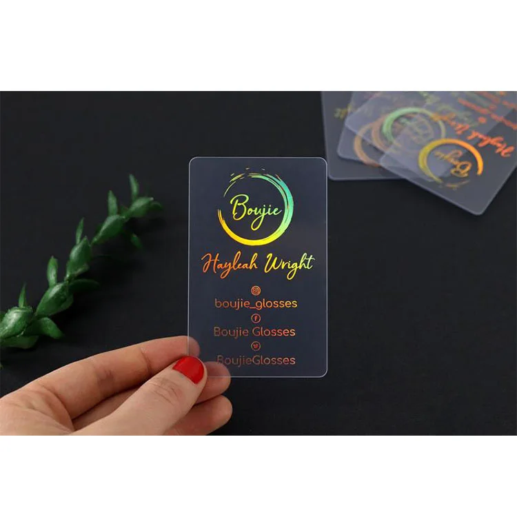 

200Pcs Gold Stamping PVC Cards Transparent Plastic ID Cards Clear Name Cards Foiled