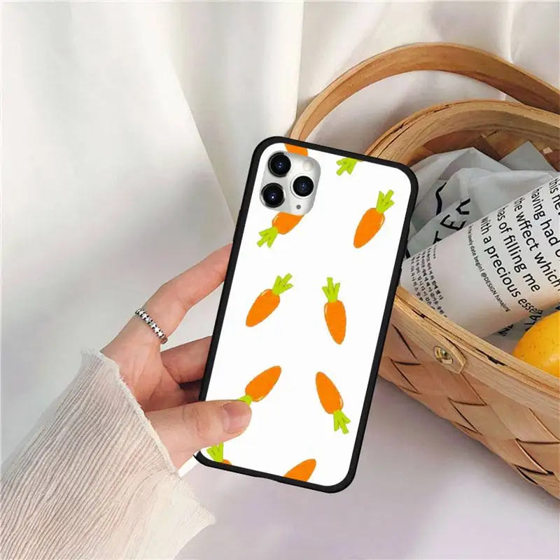 

Cute food carrot Painted Phone Case for iPhone 11 12 Pro X XS Max Mini XR 7 8 Plus SE 2020 Samsung S9 10 20 A51 Plus Ultra