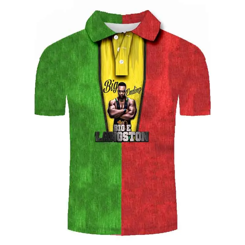 

Polo shirt men's 2021 summer new casual world wrestling entertainment 3D printing short-sleeved lapel men's large size