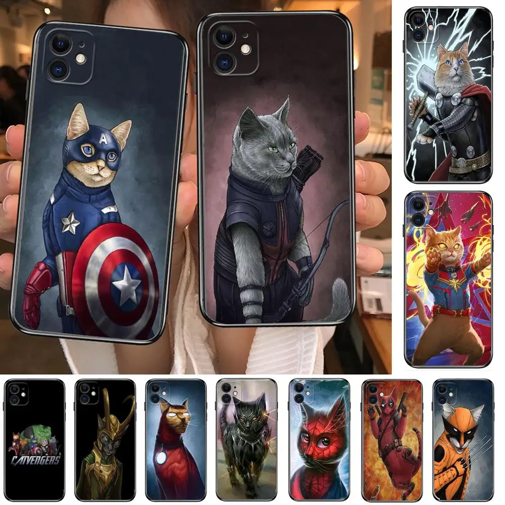 

Catvengers Marvel iphone 11 12 13 pro max case Shockproof iphone 7 case 6 8 plus se 2020 x xr Cute smartphone celulares cover