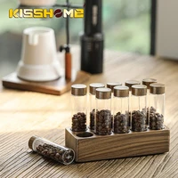 creative coffee beans tea display rack stand cereals canister glass test tube sealed storage rack clear glass bottle rack