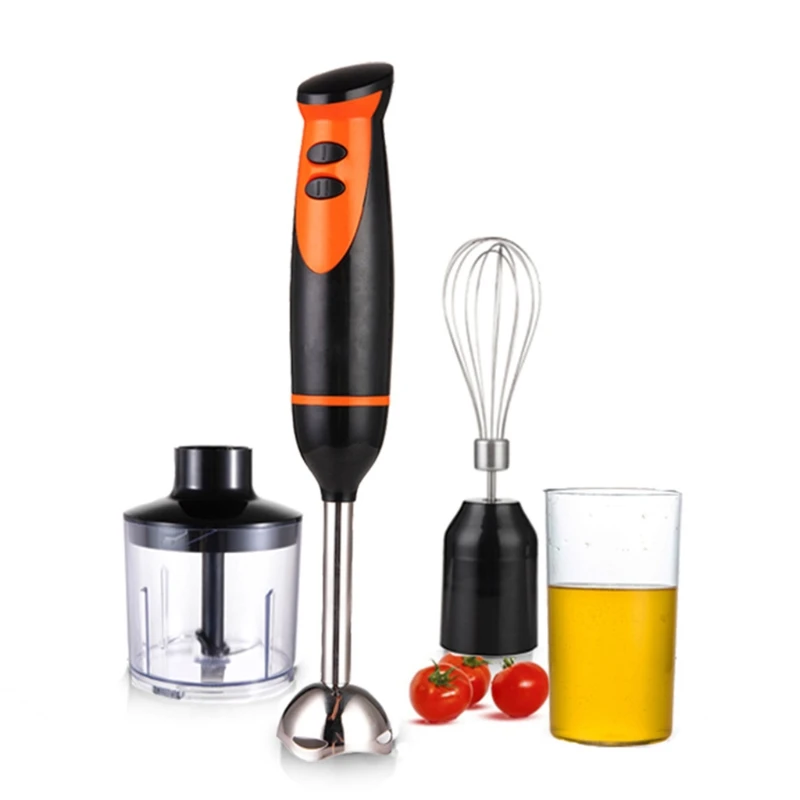 

Powerful 300W 4-in-1 Hand Immersion Hand Blender 2 Speeds, Includes 304 Stainless Steel Stick Blender, 600ml Mixing Beaker