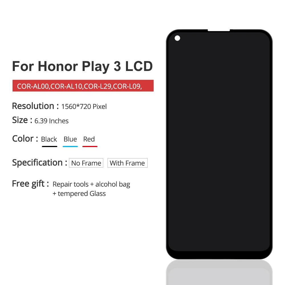 100% протестированный 6 39 ''Оригинальный ЖК дисплей для huawei Honor Play 3 сенсорный