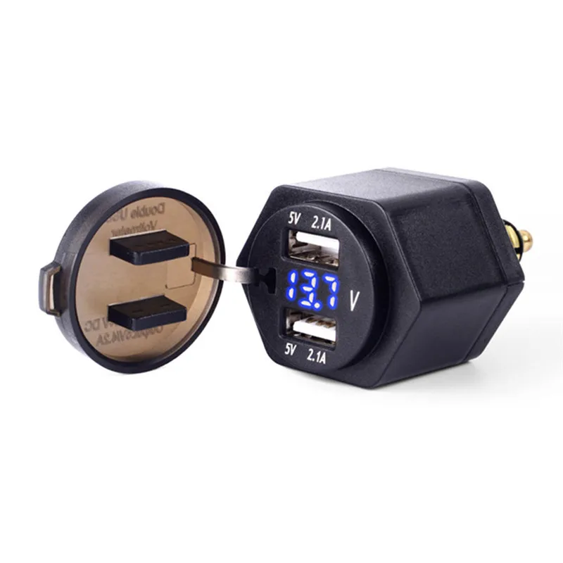 4.2A алюминиевый двойной USB мото Прикуриватель разъем для Hella/DIN вилка