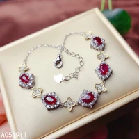 kjjeaxcmy fine jewelry natural ruby 925 sterling silver new women hand bracelet support test fashion
