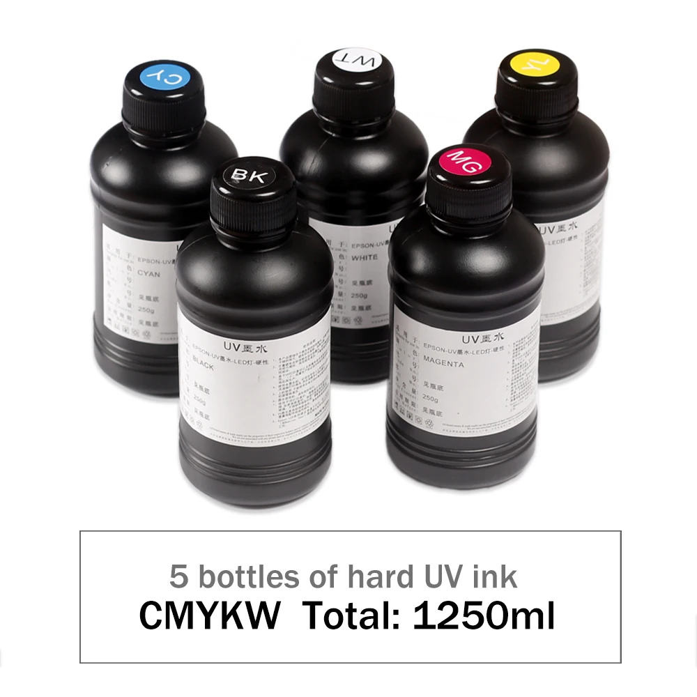 Набор УФ-чернил для планшетного принтера EPSON DX5 DX7 DX9 DX11 TX800 XP600 L1800 L805 R1390 5 бутылок 1