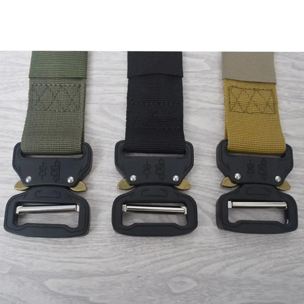 

Tactical Belt Nylon Military Army belt Outdoor Metal Buckle Police Heavy Duty Training Hunting Belt 125CM Length 3.8CM Wide