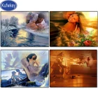 Алмазная вышивка Любовь и поцелуй, квадратная круглая, Рождественский подарок ручной работы Г.