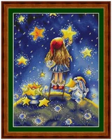 23 star girl 1418 ct counted cross stitch 11ct 14ct 18ct diy cross stitch kits embroidery needlework sets
