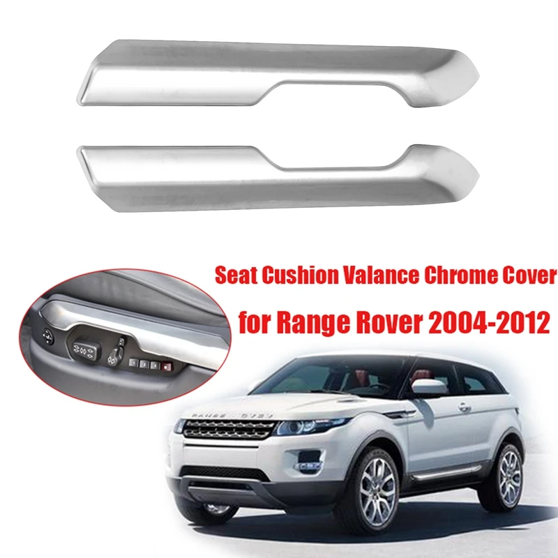 

2Pcs/Set Car ABS Chrome Front Seat Cushion Valance Cover Trim for Land Rover Range Rover 2004-2012 Interior Mouldings