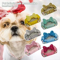 lovely pet hair bow faux pearls embellishment bright color cute pet dogs hair bows dogs hair clips pet hair bow