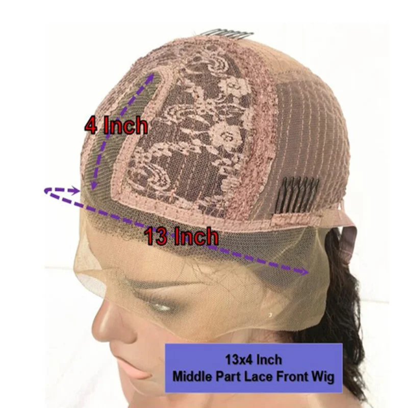 

Ombre Blonde Human Hair Wig Lace Front Human Hair Wigs Lace Part Wig Natural Wave Small Average Large Size For Women