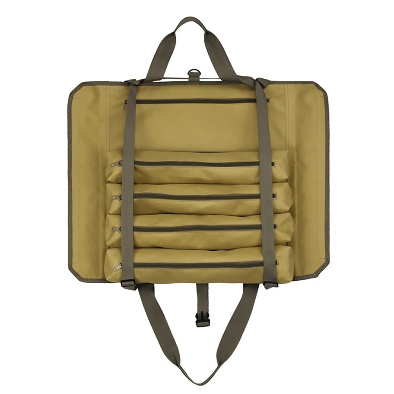 

Car Roll Up Tool Bag Big Capacity Organizer Pouch Portable Foldable Zipper Storage Wrap for Bolts Hammer for Repair