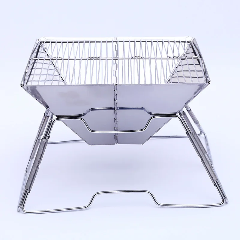 

Outdoor Camping Folding Thickened Barbecue Grill Stainless Steel Portable Barbecue Grill Shrinkable Barbecue Grill
