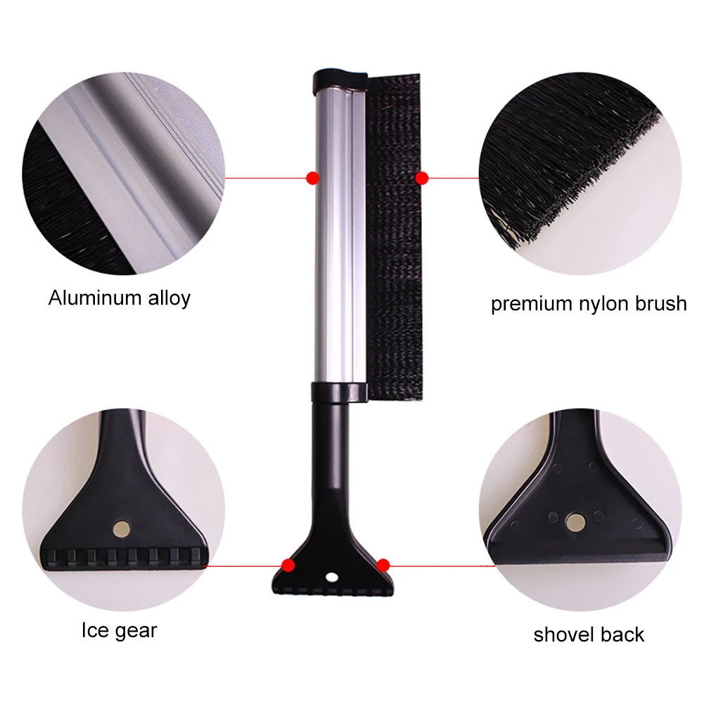 

Car Ice Scraper Double Head Stretchable Car Windshield Nylon Brush Snow Ice Shovel Scraper Tool Car Snow and Ice Helper
