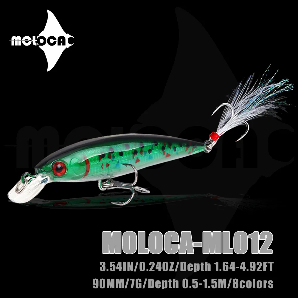 

Minnow Fishing Lure Weights 7g 90mm Floating 0.5-1.5m Feather hook Accesorios De Pesca Leurre Brochet Fish Leurre Angeln Tackle