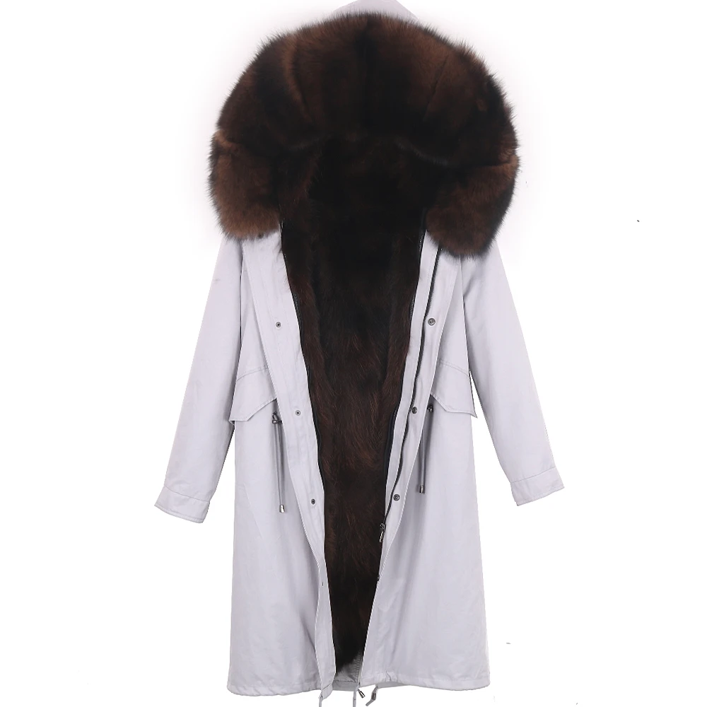 Female Winter Jacket Women X-Long Parka Waterproof Big Natural Raccoon Fur Lining Hood Real Fur Coat Real Fox Fur Collar