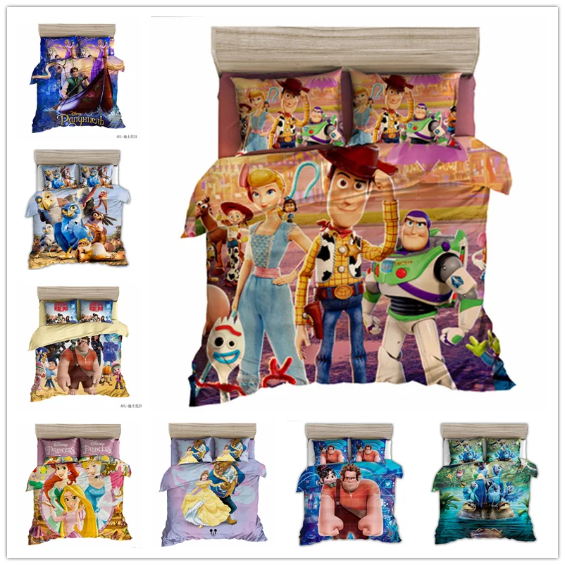 

Cartoon Bedding Set Children Single Queen King Size Duvet Cover Pillow Cases Girl Boy Baby Gift Comforter Bedding Sets