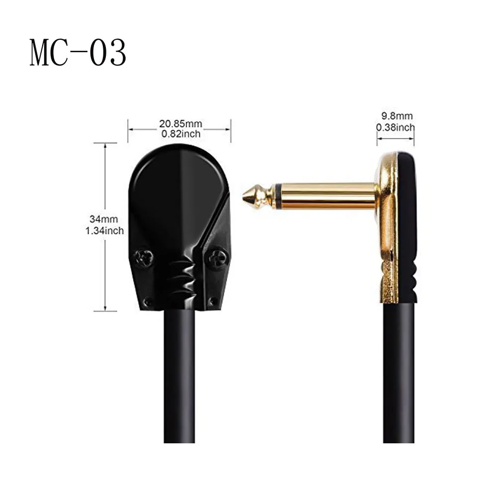 1 шт. 15 см/30 см гитарная педаль эффектов инструмент патч кабель 1/4 &quotсеребряный