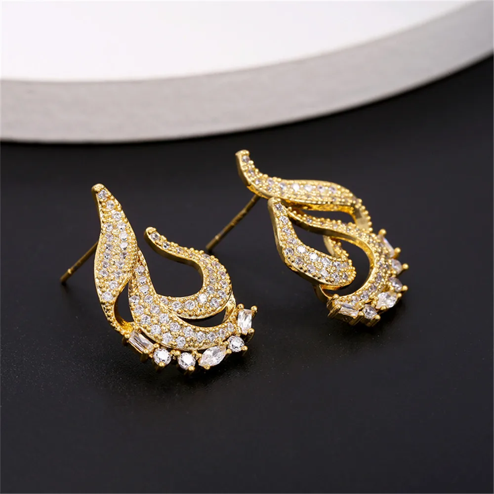 

Gothic Punk Flame Stud Earrings Hip Hop Night Club Cool Trend Stream Earrings For Men Women Jewelry Cubic Zirconia Pendientes