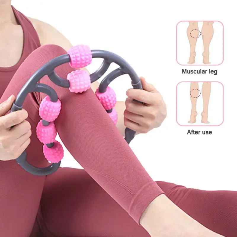 

Women Yoga Massage Roller Pilates Yoga U Shape Trigger Point For Arm Leg Massager Neck Muscle Tissue Fitness Gym Pilates 8 Wheel