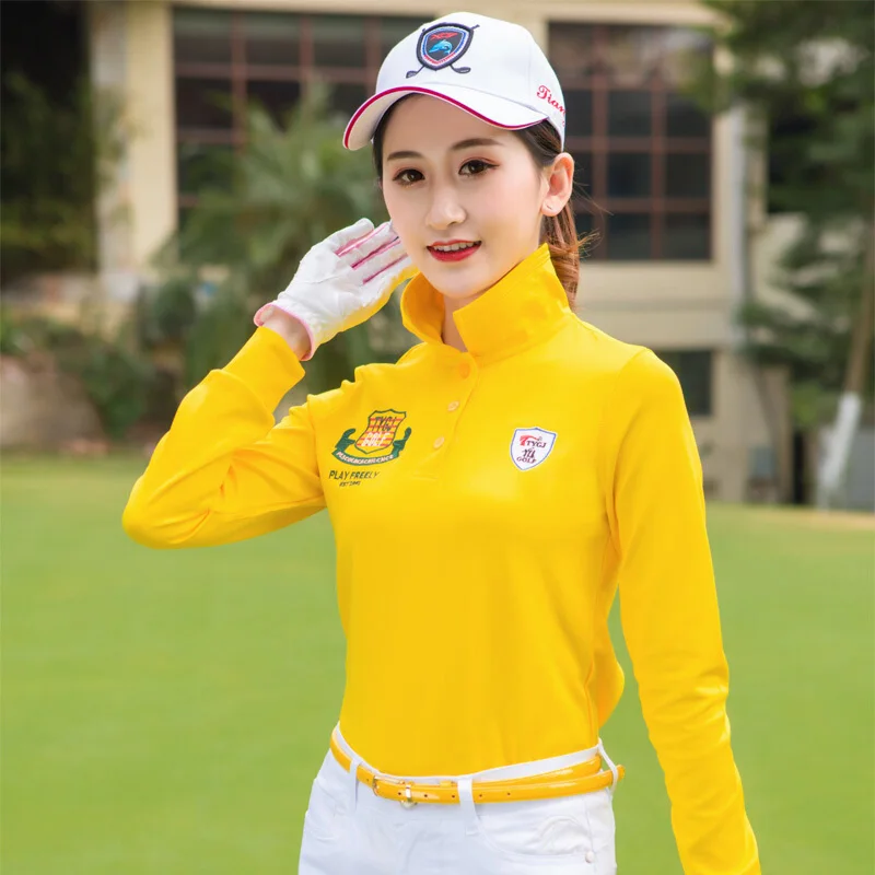 Women Long Sleeve Shirts Golf Clothes Spring Summer Tennis Tops Polo T-Shirt Lapel Outdoor Sports Ladies | Спорт и развлечения