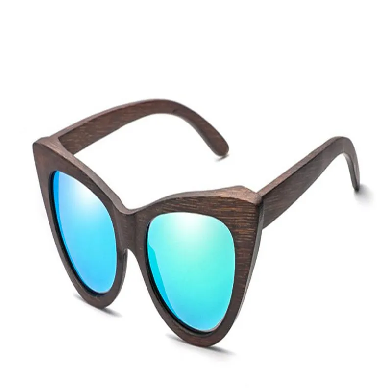 

MONGOTEN Cat Eye Design Unisex Full Rim Handmade Wooden Driving Sunglasses Eyewear UV400 Protection Polarized Sunglasses Frame