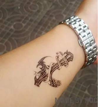 

Waterproof Temporary Tattoo Sticker on body magic wand tattoo cross tatto stickers flash tatoo fake tattoos for men girl women