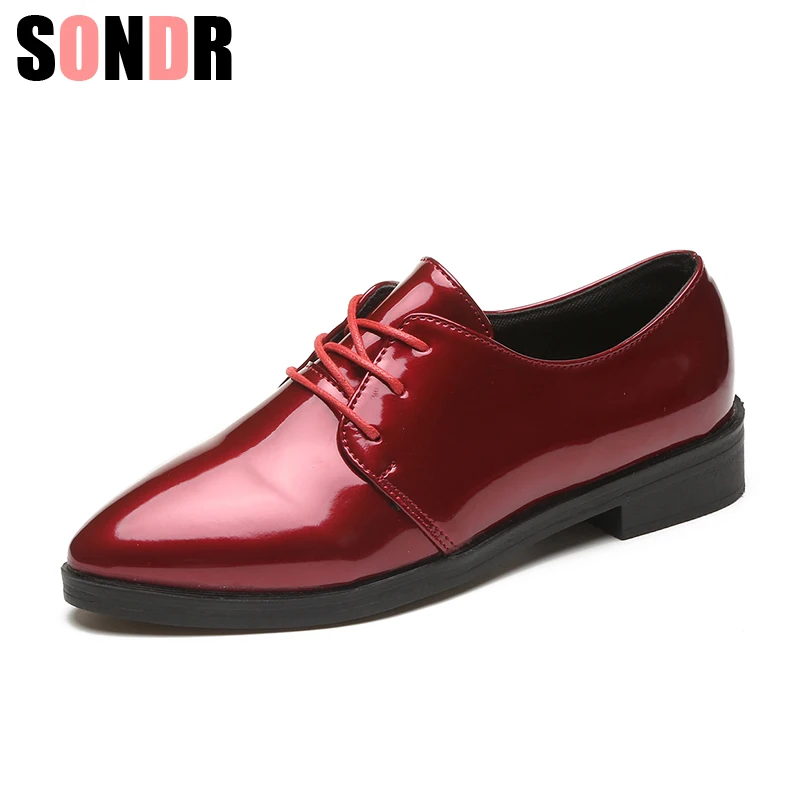 Осенние женские туфли оксфорды балетки на плоской подошве женская обувь из