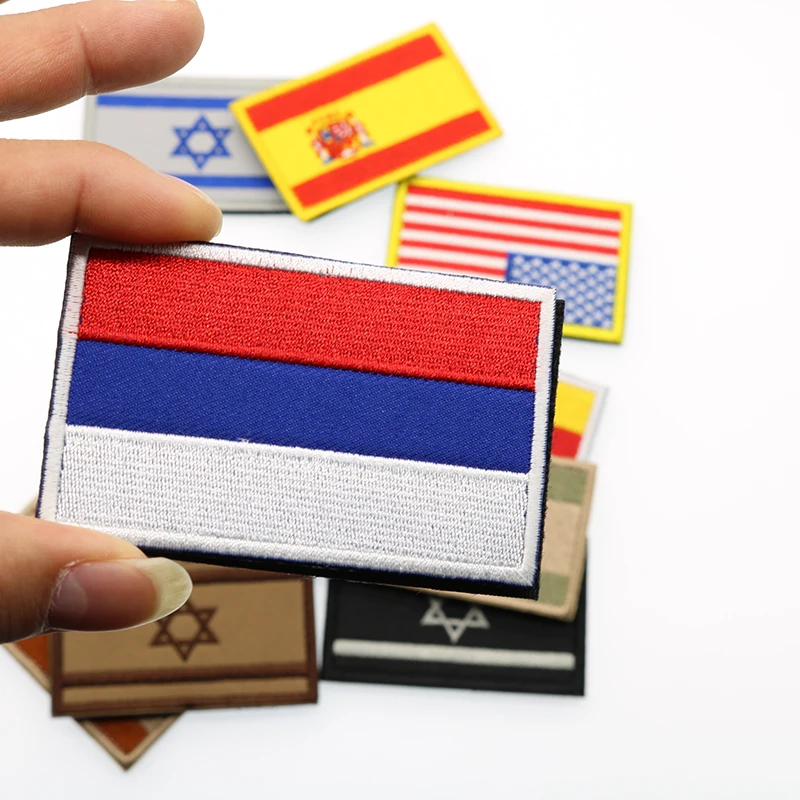 Бейдж с 3D вышивкой в виде флага Испании США Великобритании Японии Израиля