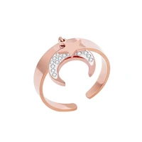 rose gold stainless steel ring for women heart moon star charm engagemen wedding ring accessories mujer bague femme jewelry 2020