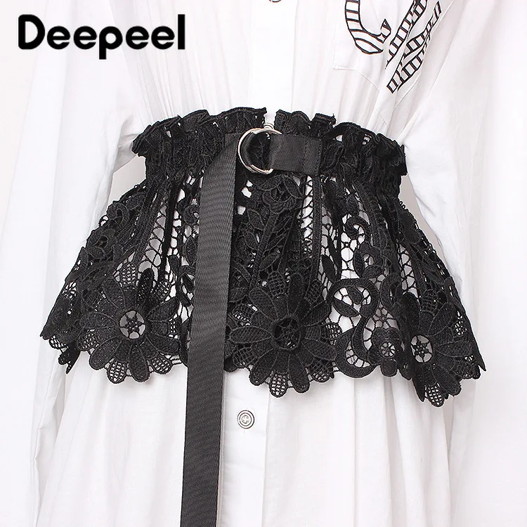 Deepeel 1 шт. 20 см * 60 женский полый винтажный пояс с цветочным кружевом эластичные