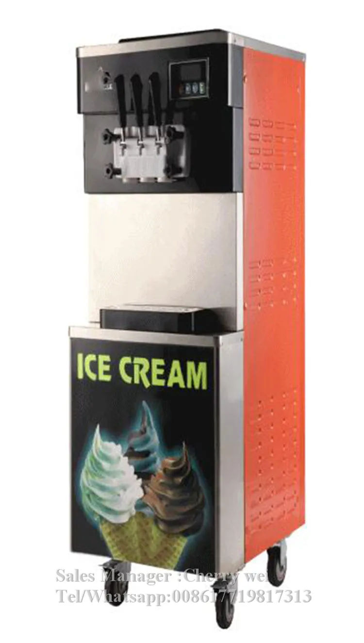 

Машина для производства мягкого мороженого из нержавеющей стали, 110 В, 3 вкуса, коммерческое оборудование для производства мороженого