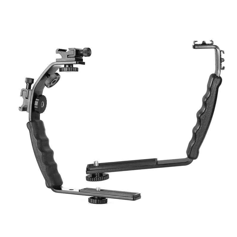 2 шт. крепление для камеры L видео l-образный кронштейн двойная вспышка холодного