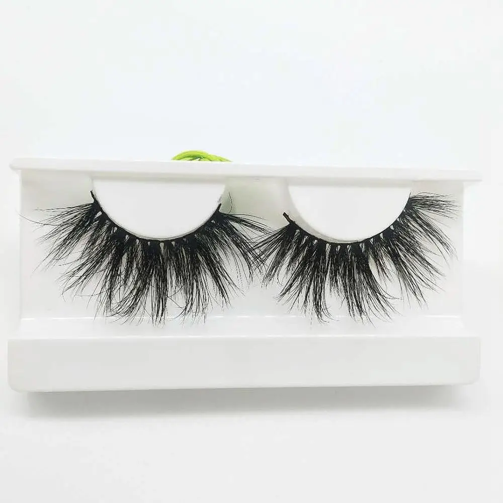 

25mm mink eyelashes one pair long style eyelash hot sale wispy fluffy white tray 25mm mink eyelashes with fast delivery