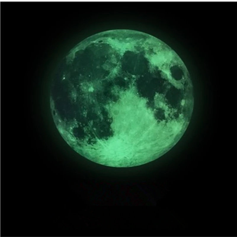 Несколько стилей светящаяся Луна 3D Наклейка на стену для детской комнаты