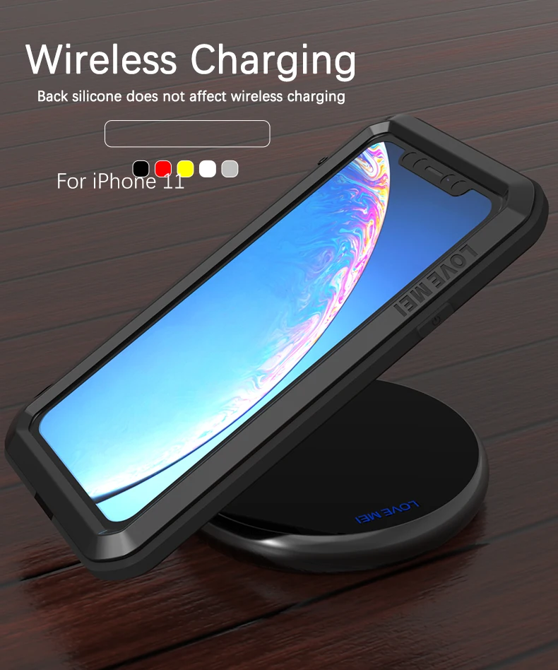 Противоударный металлический бронированный чехол на весь корпус для Apple iPhone 11