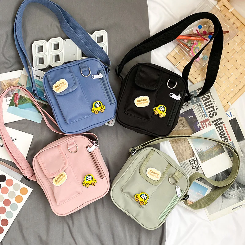 

2021 new ladies Korean Canvas clutch bag Women large capacity casual shoulder bag Girl mobile phone bag